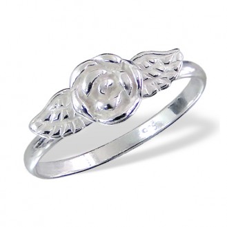 Stříbrný prsten "Okřídlená růže". Ag 925/1000
